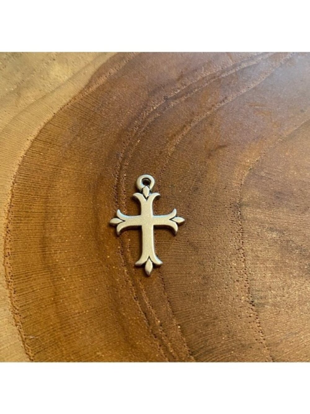 RETIRED James Avery Fleuree Cross Charm, Sterling Silver